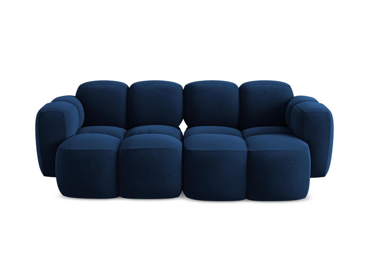 2-SITZER SOFA Samt Stoff Blau - Blau/Schwarz, Holzwerkstoff/Kunststoff (210/72/115cm) - Makamii