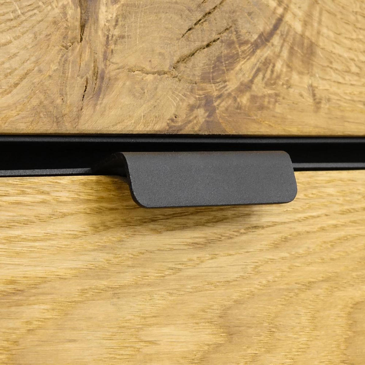 KOMMODE aus Massivholz STRONG - Honigeiche/Schwarz, Holz (150/90/45cm) - Seart