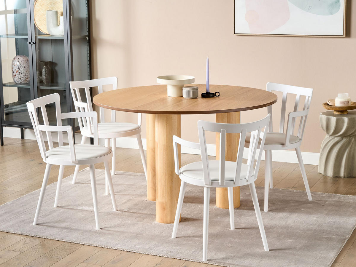 ESSZIMMERSTUHL 4er-Set Kunststoff Weiß Morill - Weiß, Kunststoff (45/77/52cm) - Beliani