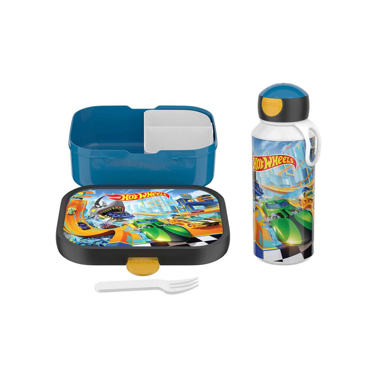 LUNCHSET Campus Hot Wheels 2er Set - Blau/Multicolor, Kunststoff (7.5/18.8/20.5cm) - Mepal