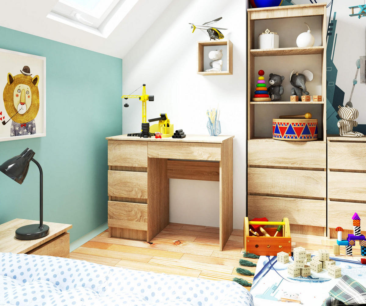 SCHREIBTISCH Eiche Sonoma 77/90/50 - Sonoma Eiche, Holzwerkstoff (50/90/77cm) - RAUMHIRSCH FURNITURE