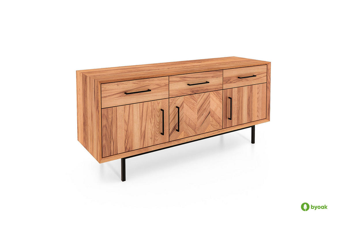 KOMMODE BREIT LEON Kernbuche - Kernbuche, Holz (144/65/45cm) - byoak
