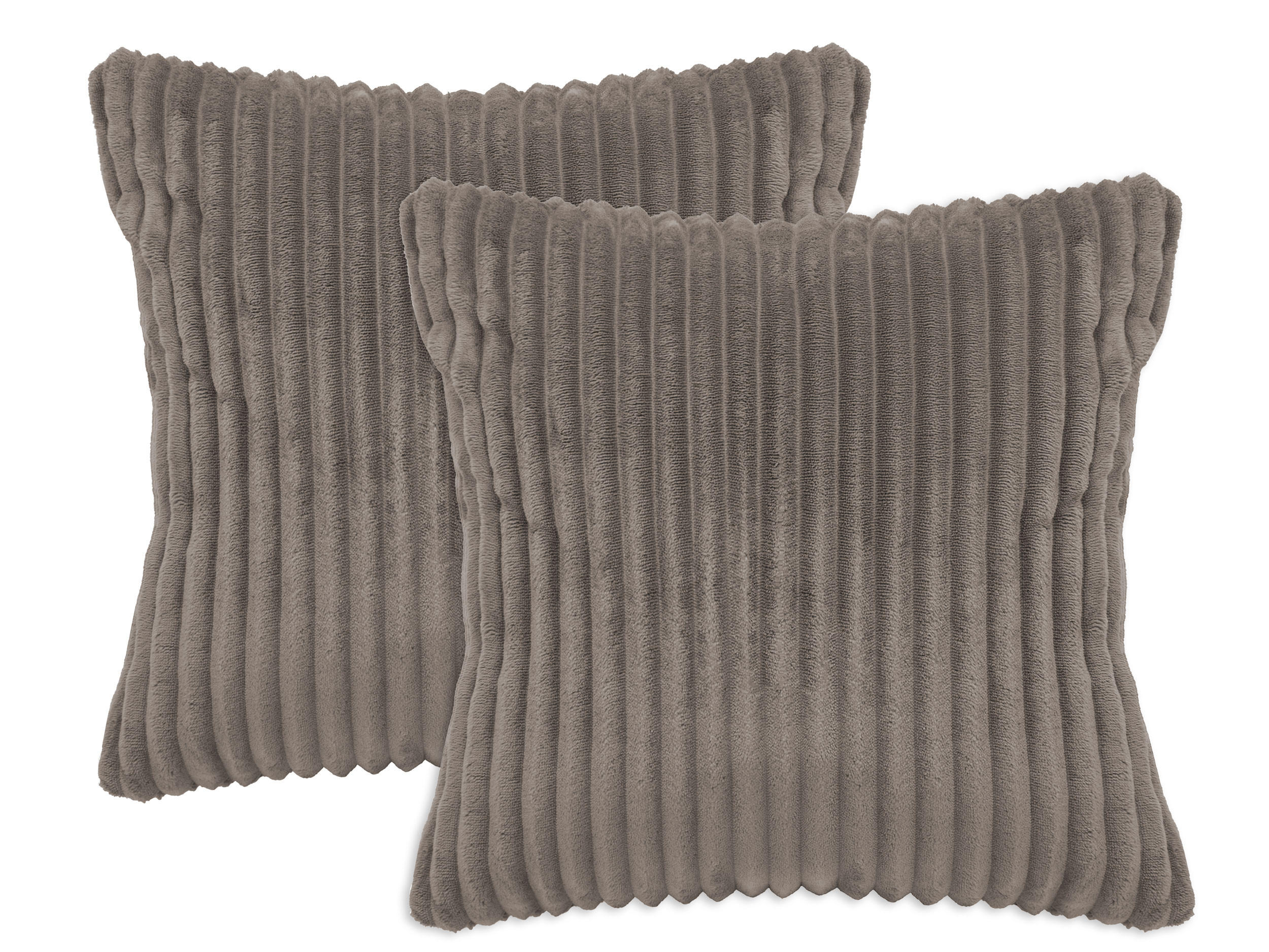 KISSENBEZUG, 2er-Set, 40x40 cm, 100% Polyester, Grau - Taupe, Textil (40/40cm) - Zollner