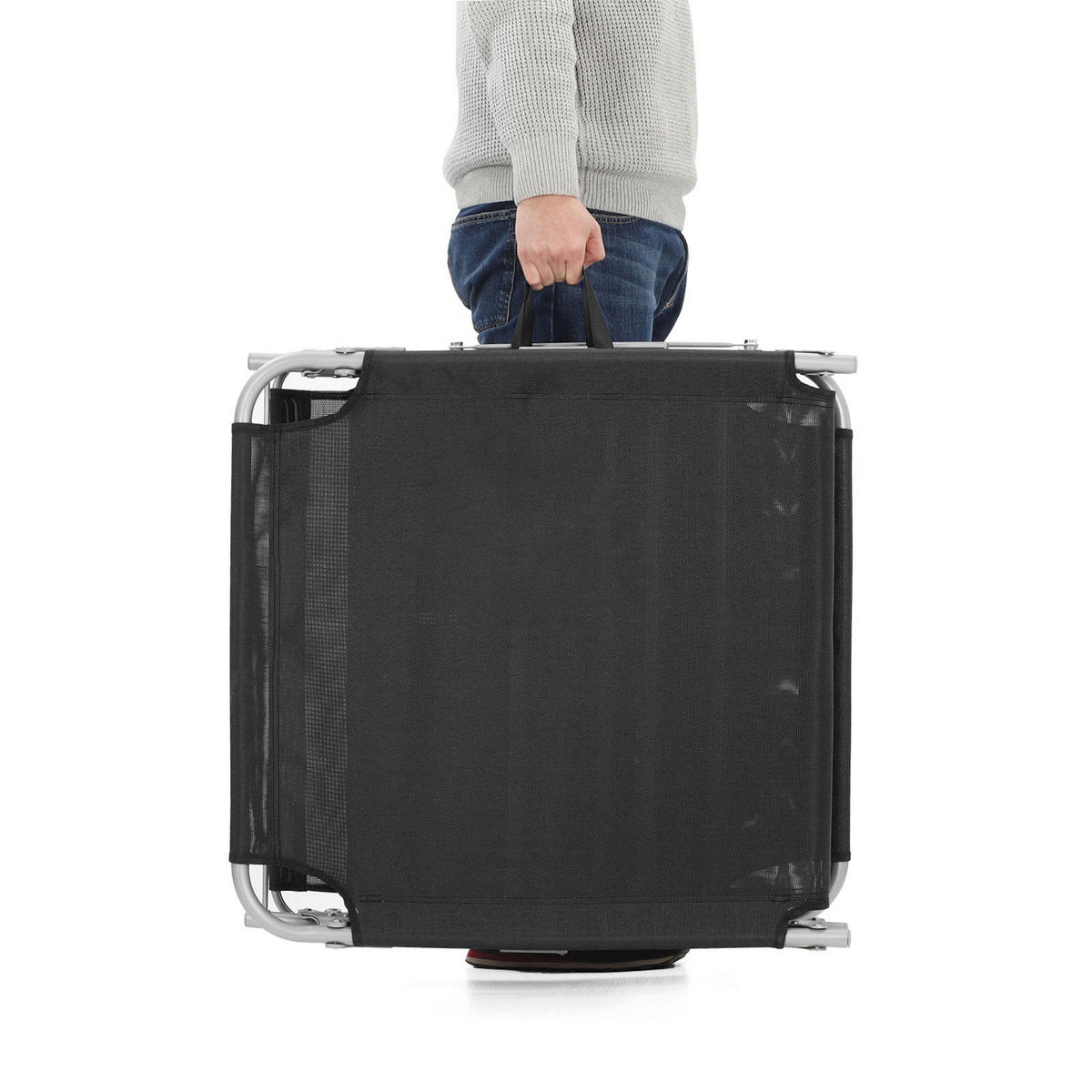 SONNENLIEGE GARTENLIEGE - Schwarz, Textil (200/38/71cm) - Hansiro