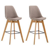 BARHOCKER 2er Set Meta Stoff natura taupe - Taupe, Holz/Textil (48/112/56cm) - TPFLiving
