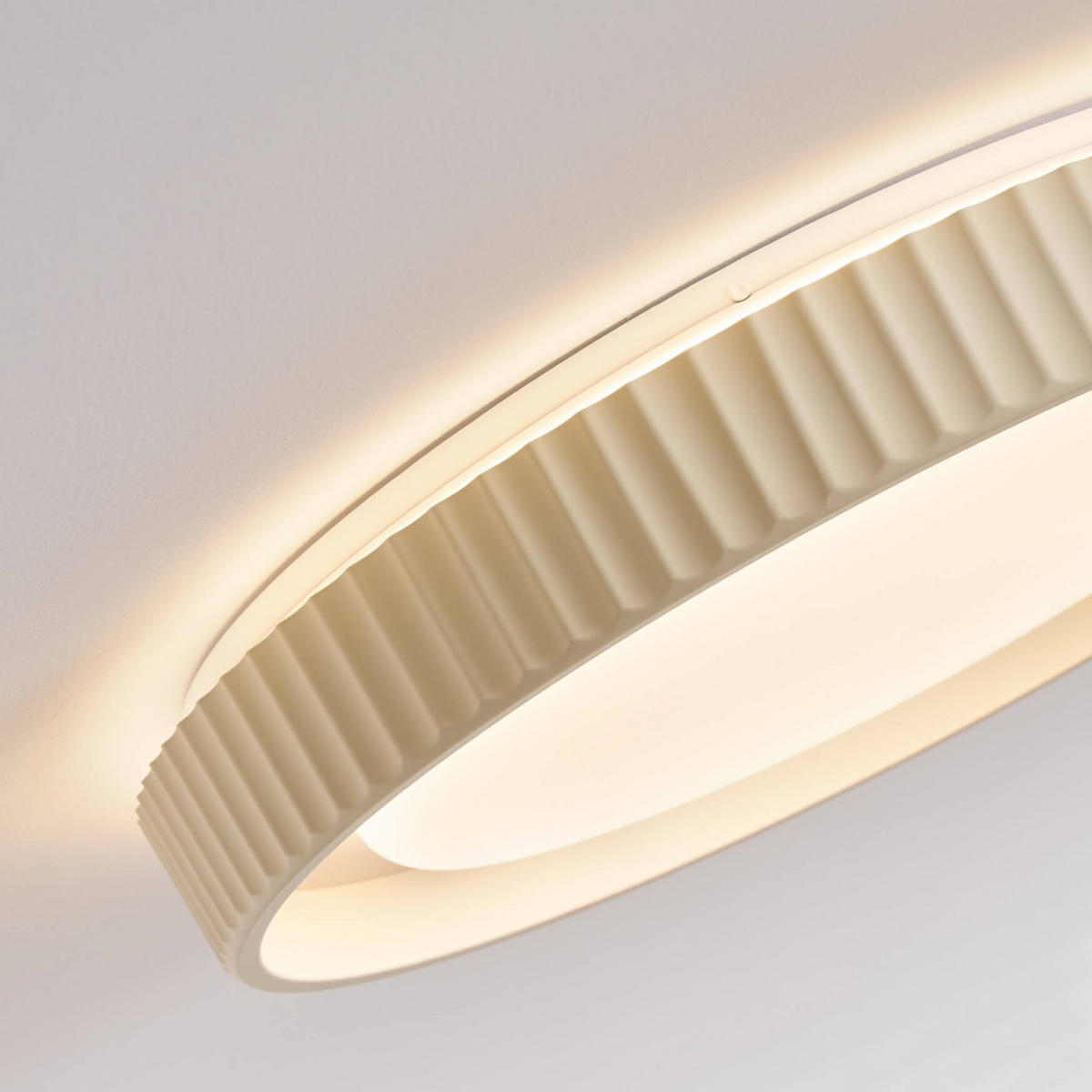 DECKENLEUCHTE Facciotto, Beige und Weiß, 9cm - Beige, Metall (9/50/9cm) - KOSILUM