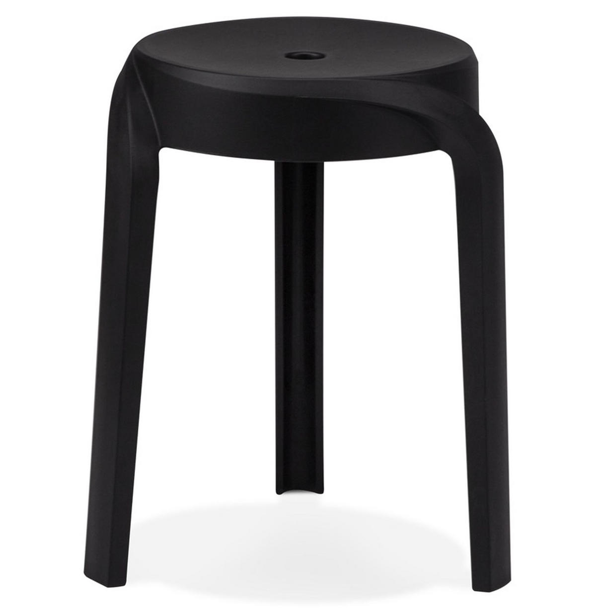 HOCKER POMPA schwarz - Schwarz, Kunststoff (36/45/35cm) - Légia Home