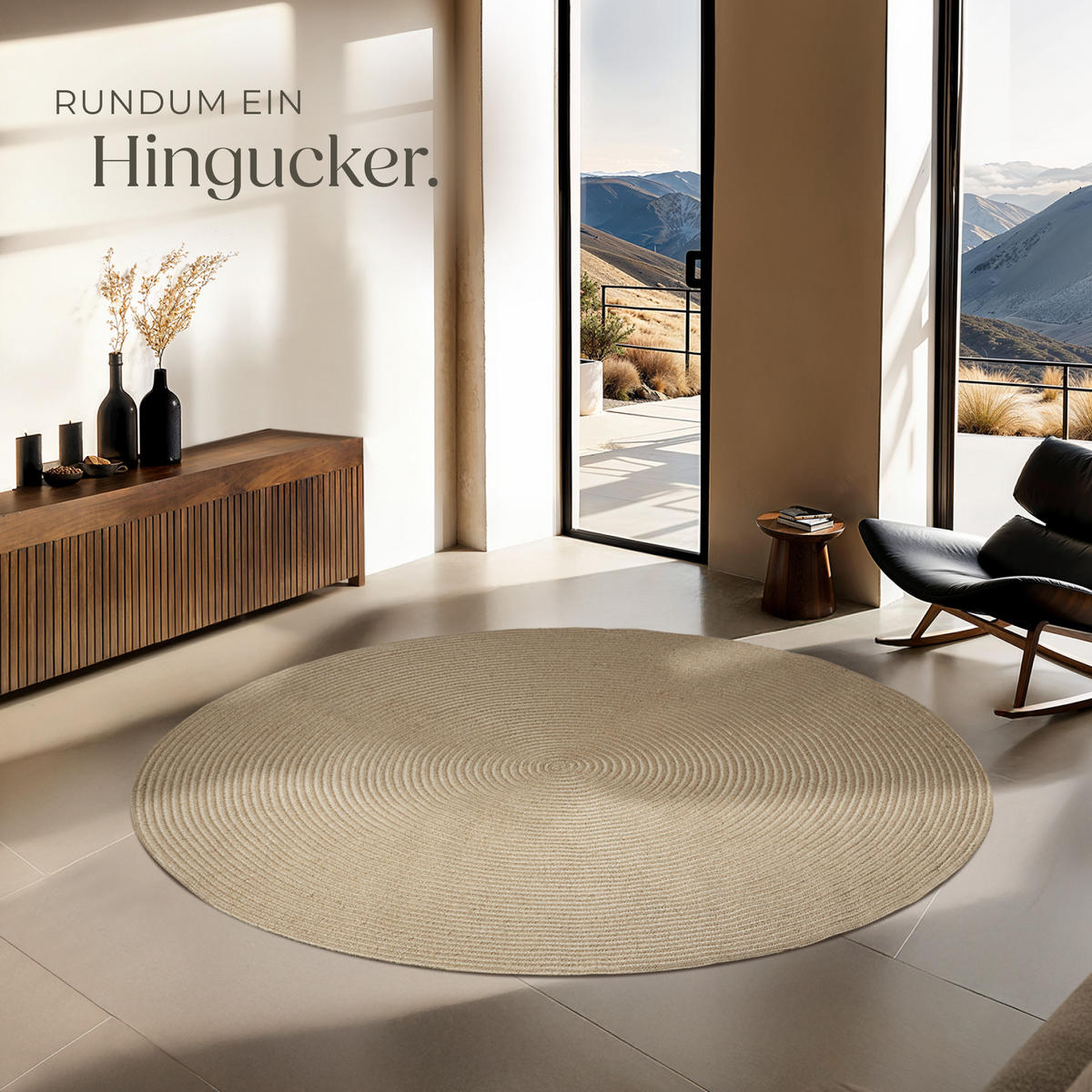 GEFLOCHTENER-TEPPICH Vibe,strapazierfähig und pflegeleicht,braun - Braun, Textil (160/160cm) - tectake