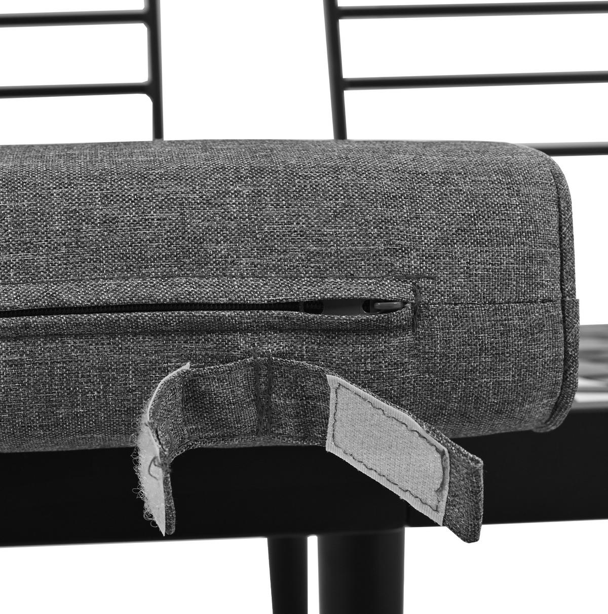 GARTENLOUNGE-SET 160/64/75 cm 6-tlg. mit 8 cm Kissen, modularer Kombination und verzinktem Eisenrahmen, Antikgrau - Grau, Metall - Redom