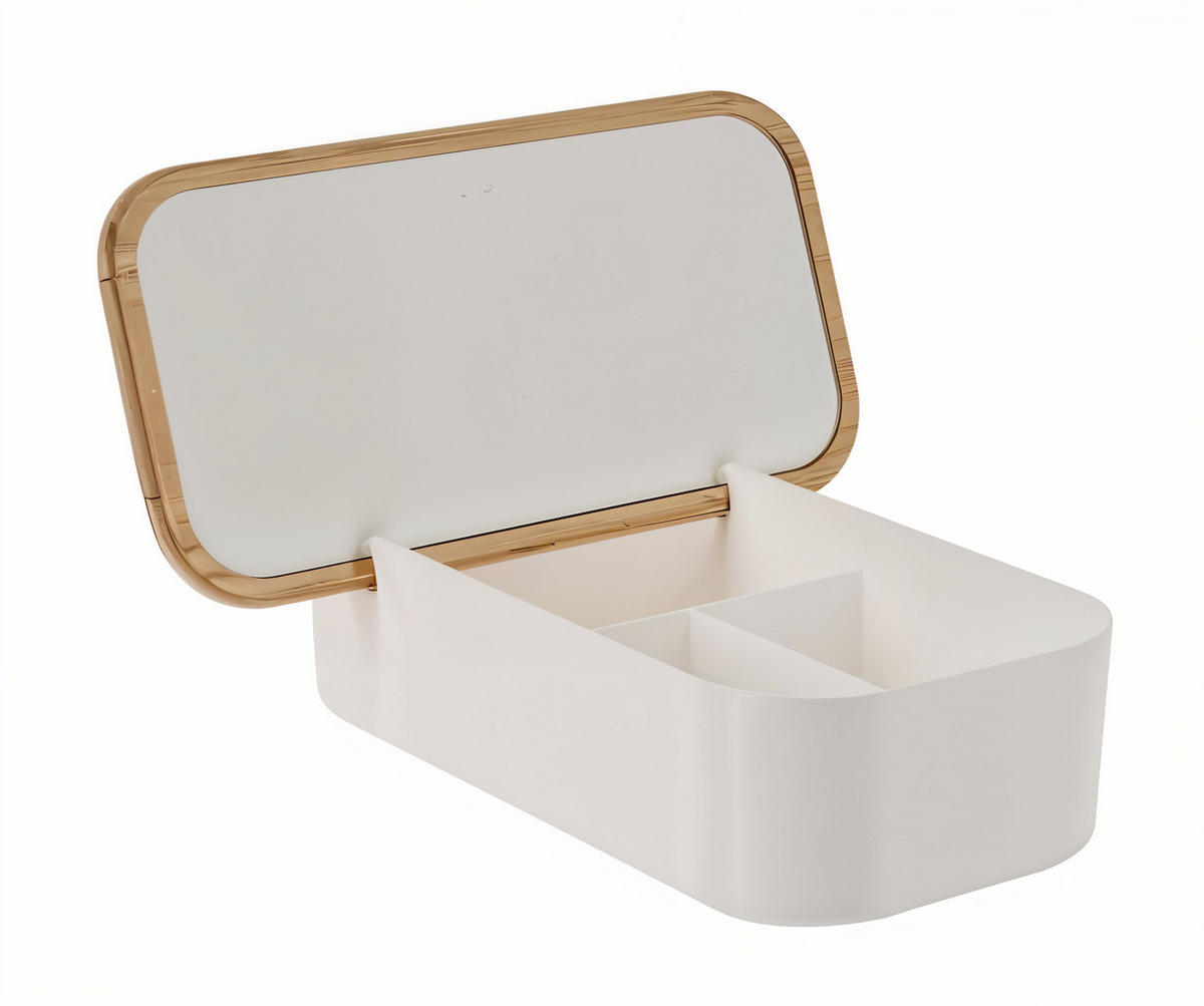 KOSMETIK-ORGANIZER Basic Weiß 26/13/7 cm Kunstoff - Weiß, Kunststoff (13/7/26cm) - Mondex