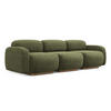 4-SITZER-SOFA Chenille Stoff Grün - Braun/Olivgrün, Holz/Textil (270/73/95cm) - Makamii