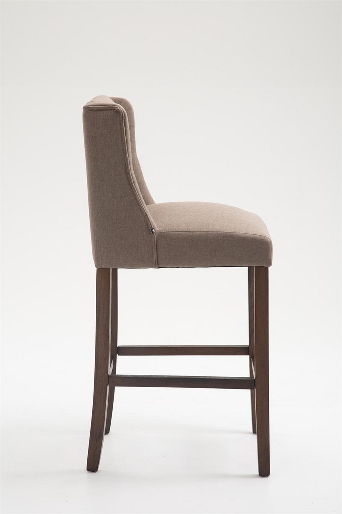 BARHOCKER Cassado, Gestell Antik-dunkel, Stoff Taupe - Taupe/Braun, Holz/Textil (56/100/51cm) - TPFLiving