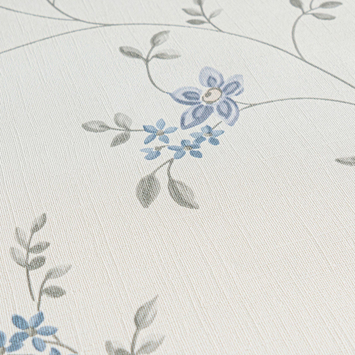 LANDHAUSTAPETEN Blumentapete, creme, grau - Beige/Creme, Papier (530/10050cm) - KUNSTLOFT