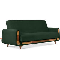 3-SITZER-SCHLAFSOFA GUSTAVO II mit Armlehnen, Dunkelgrün - Dunkelgrün, Holz/Holzwerkstoff (230/98/98cm) - KONSIMO®