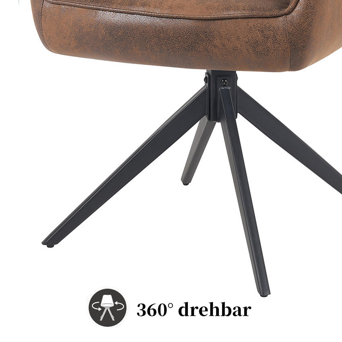 ARMLEHNSTUHL ARVIT - Schwarz/Braun, Textil/Metall (58/87/61cm) - B&D Home