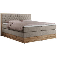 BOXSPRINGBETT AMORE KING 180/200 Beige Struktur - H3 - Beige, Holz/Textil (180/200cm) - MKS