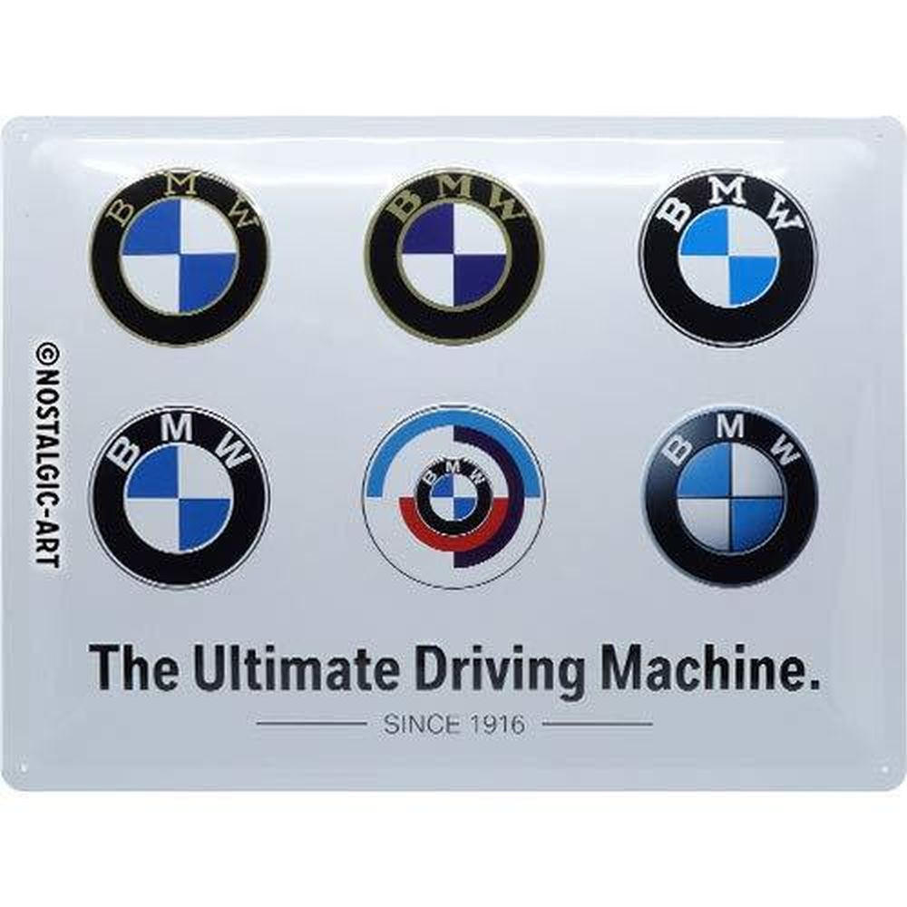 BLECHSCHILD 30/40 cm BMW Logo Evolution - Multicolor, Metall (40/30/0.2cm) - Nostalgic-Art