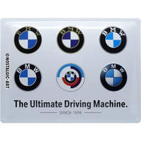 BLECHSCHILD 30/40 cm BMW Logo Evolution - Multicolor, Metall (40/30/0.2cm) - Nostalgic-Art