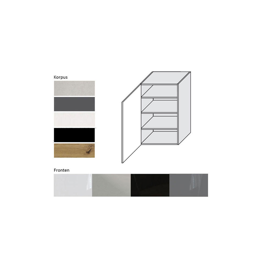 Thumbnail - Feldmann-Wohnen Küchenhängeschrank, Graphit, Weiß, Holz, 3 Fächer, Rechteckig, 60x96x32.5 cm, Küchen, Küchenmöbel, Küche...