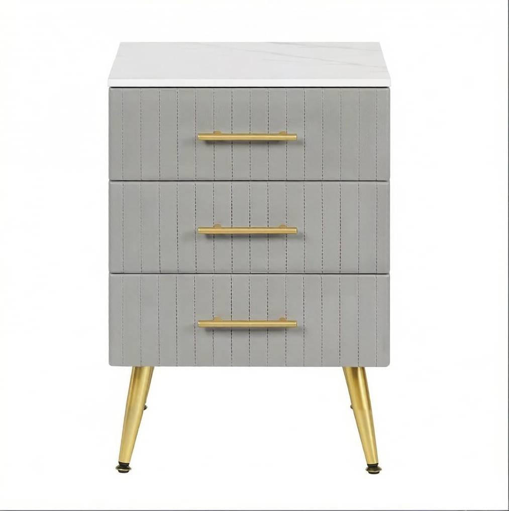 Okmyhome Nachttisch Grau 62x41x40.5 cm