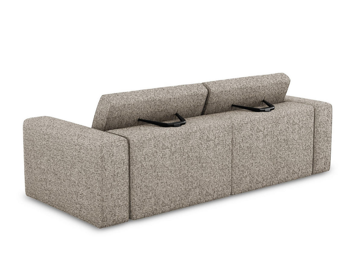 3-SITZER SOFA Strukturstoff Stoff Beige - Beige/Gelb, Kunststoff/Textil (224/80/103cm) - Makamii