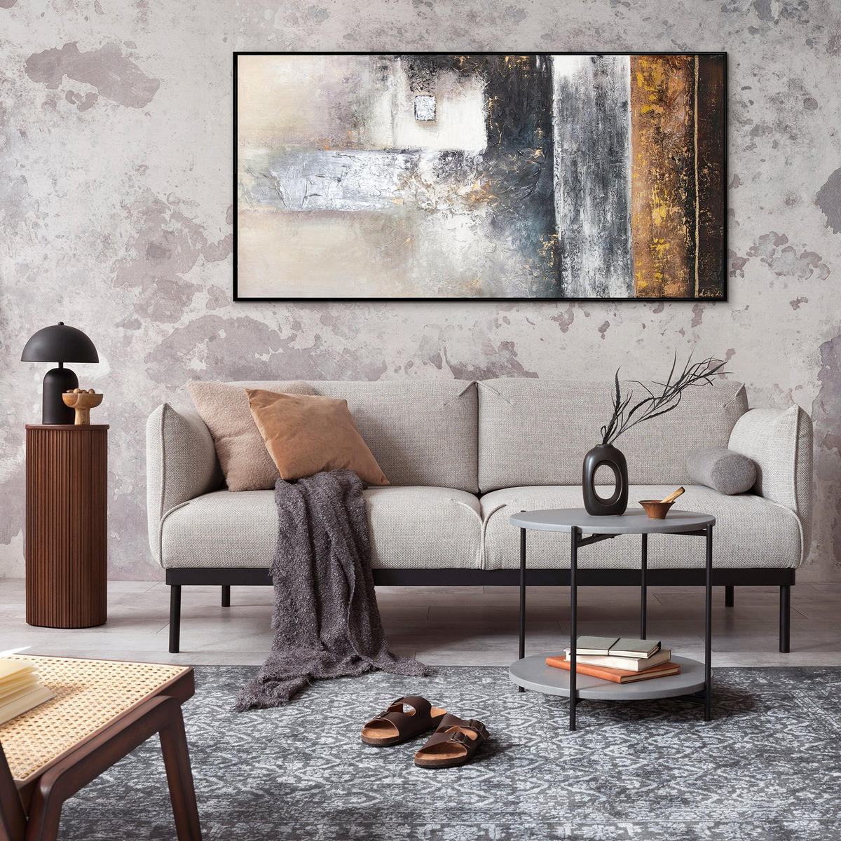 GEMÄLDE Erfolg Schattenfugenrahmen Schwarz 200x100 cm - Schwarz, Holz (200/100cm) - YS-art gallery