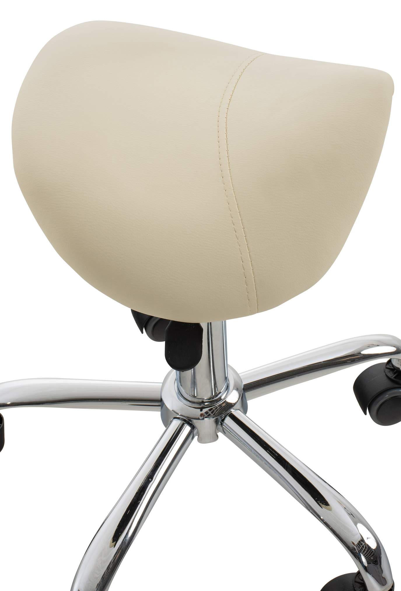 HOCKER Lederlook creme - Chromfarben/Creme, Textil/Metall (46/53/46cm) - CLP
