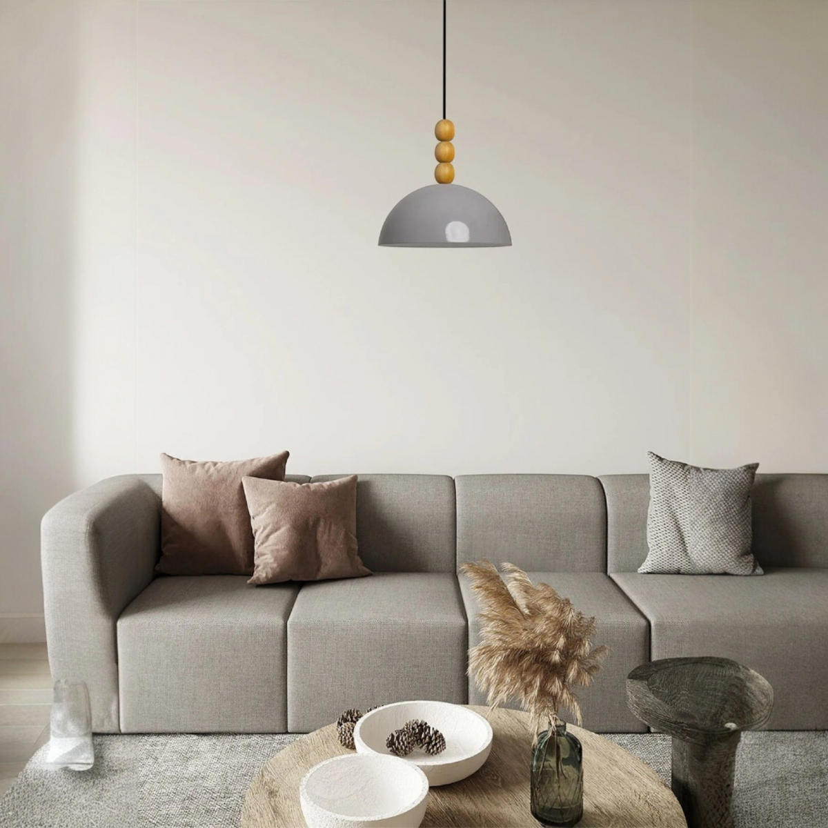 PENDELLEUCHTE WMLinate - Grau, Metall (40/40/26cm) - Bamyum