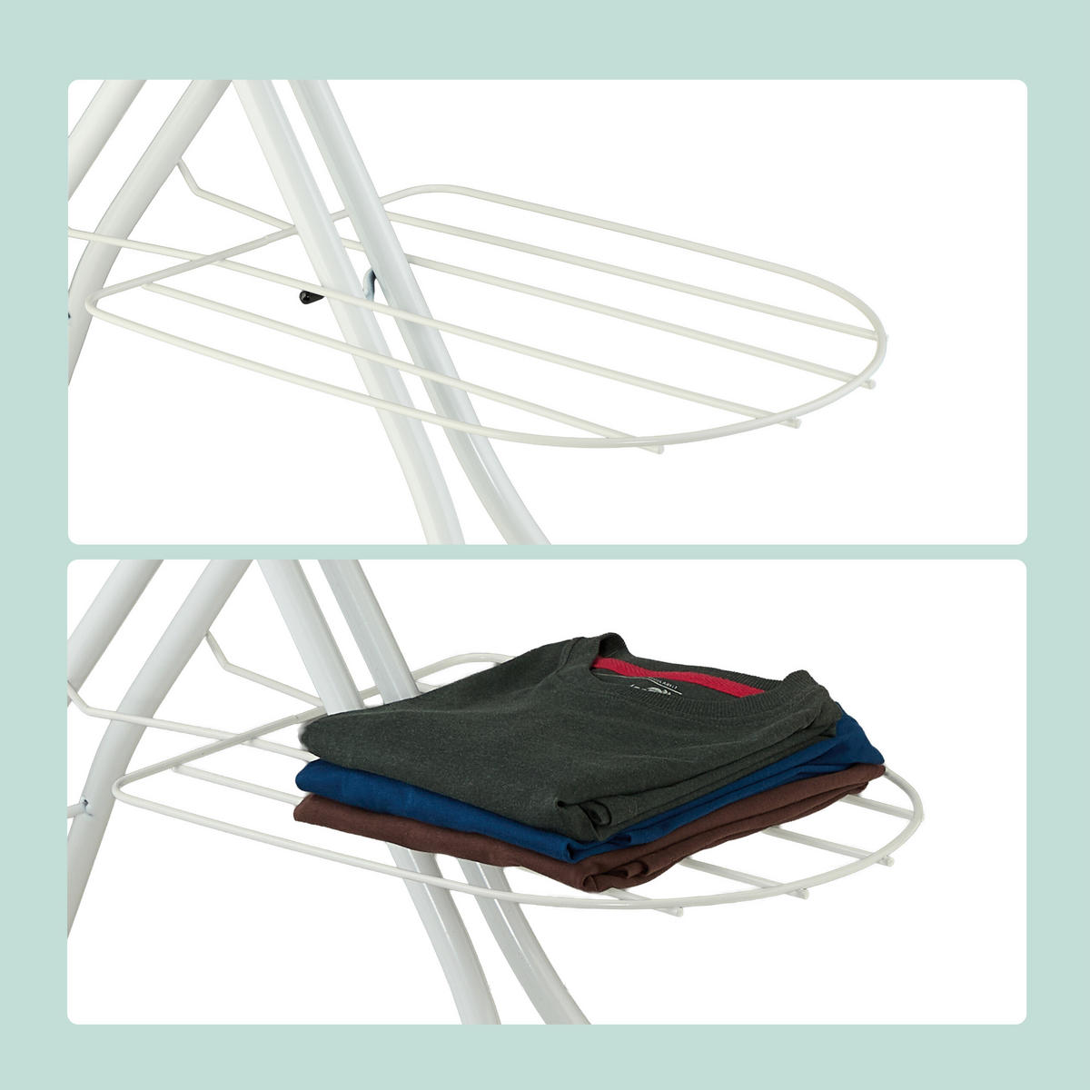 ŽEHLIACA doska - viacfarebná, kov/textil (143/38cm) - Relaxdays