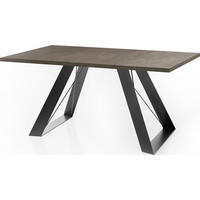 ESSTISCH Colter rechteckig ausziehbar, Dunkelgrauer Chicago Beton 140-240/80/76 cm - Dunkelgrau/Schwarz, Holzwerkstoff/Metall (140/80/76cm) - WFL GROUP
