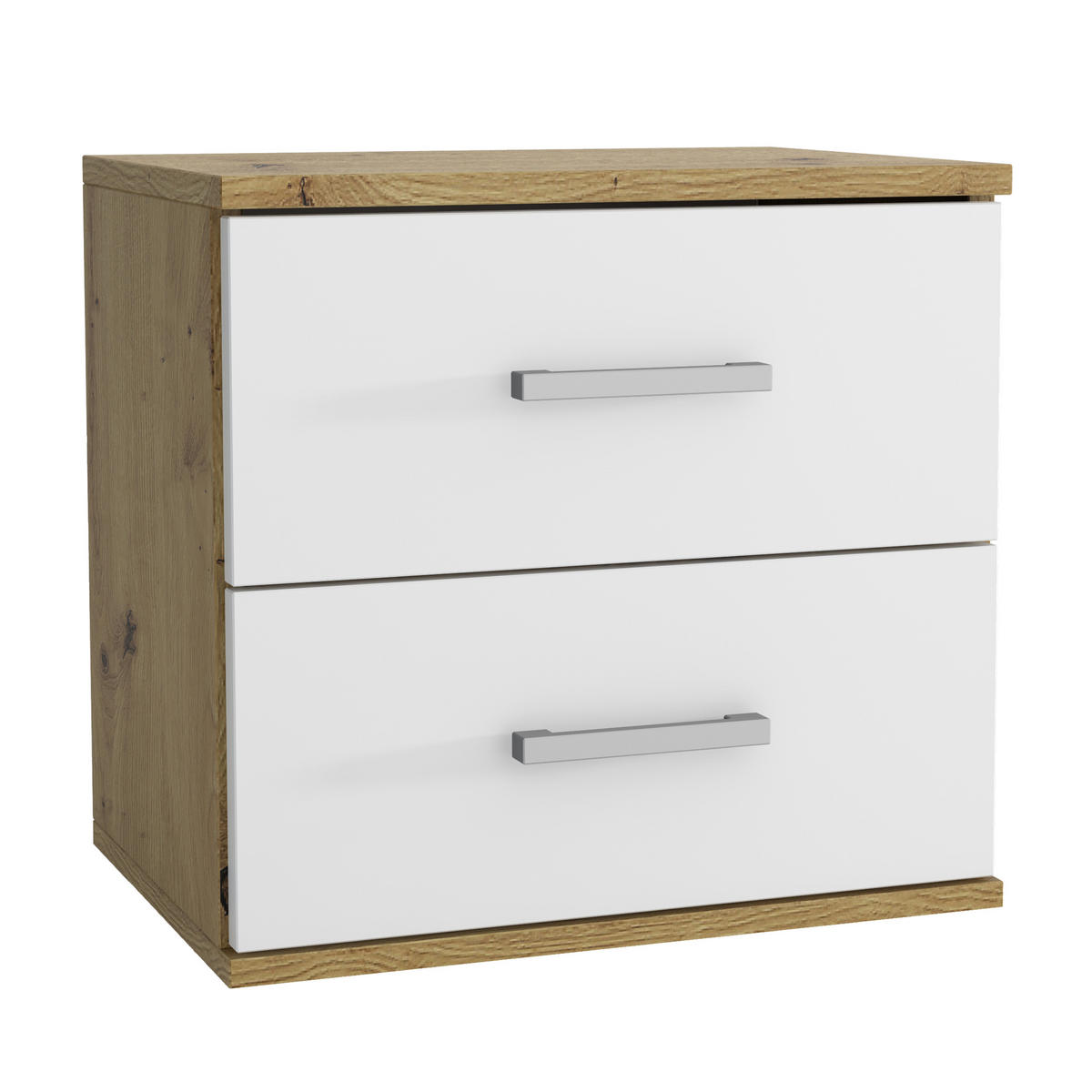 NACHTTISCH NOCTA 48/50/35 cm Weiß - Eiche Artisan/Weiß, Holzwerkstoff (48/50/35cm) - MASSENO