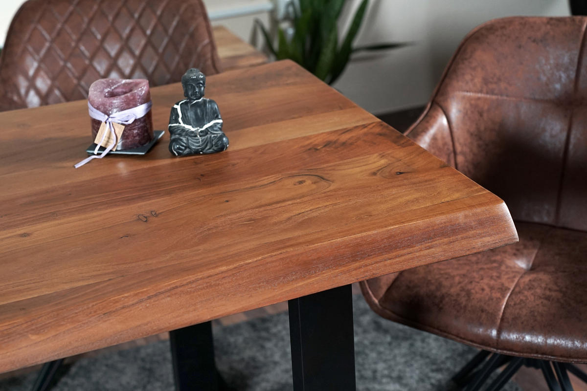 ESSTISCH CALI - Schwarz/Braun, Holz/Metall (80/120/77cm) - SAM