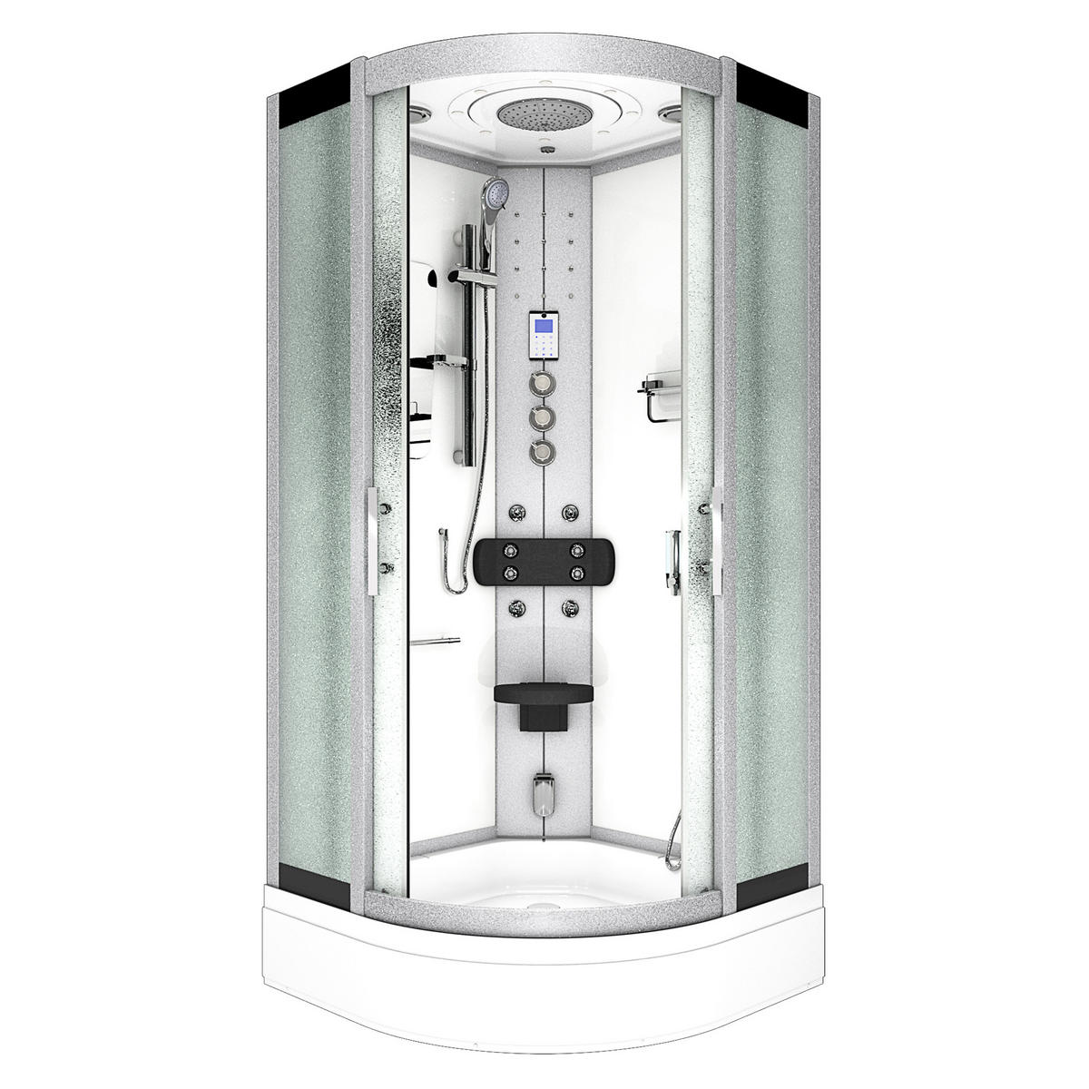 DAMPFDUSCHE Dusche D46-50M3 Weiß 90x90 - Weiß, Glas/Kunststoff (90/90/225cm) - AcquaVapore by Sandra Jentho