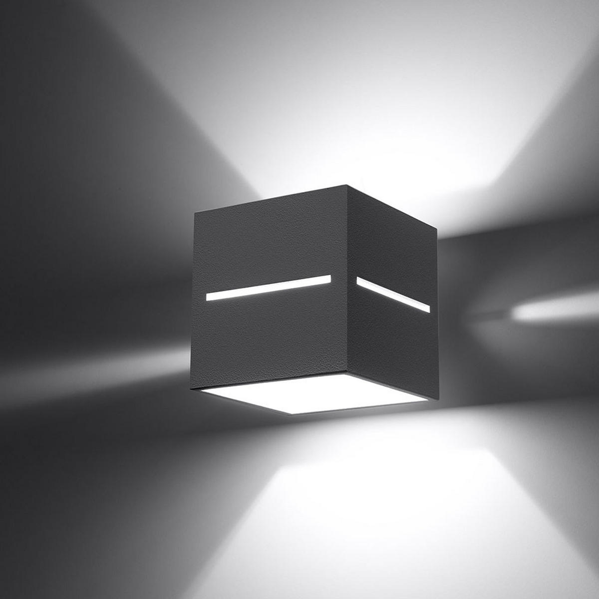 WANDLEUCHTE Aluminium Grau Up & Down - Grau, Metall (10/12/10cm)