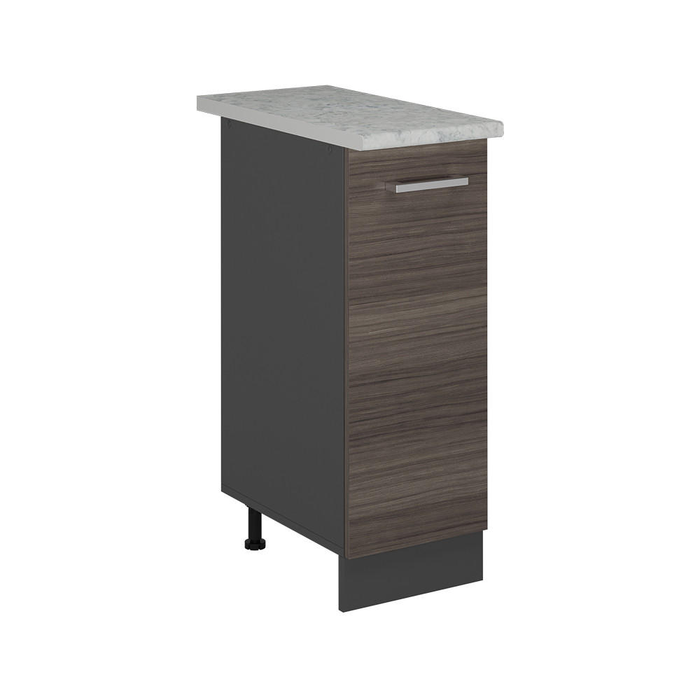 APOTHEKERUNTERSCHRANK R-Line Edelgrau 30 cm AP Marmor - Anthrazit/Braun, Holzwerkstoff (30/81.6/60cm) - Vicco