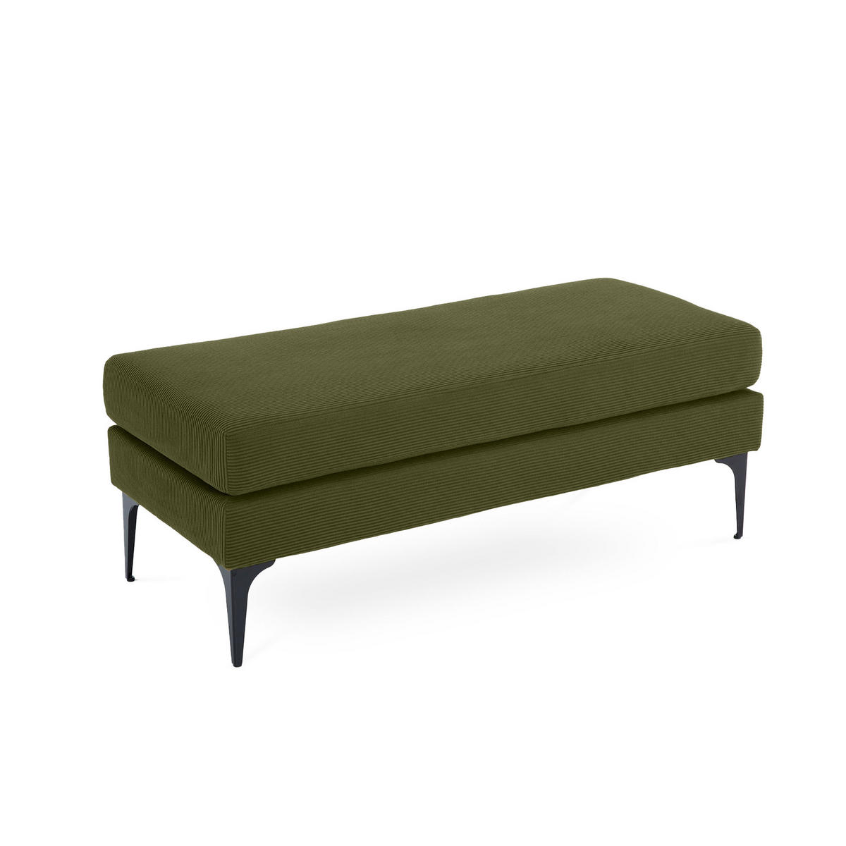 BANK/BETTENDE Max Khaki Cord - Schwarz/Grün, Holz/Textil (119/44.5/50.5cm) - Sicaan