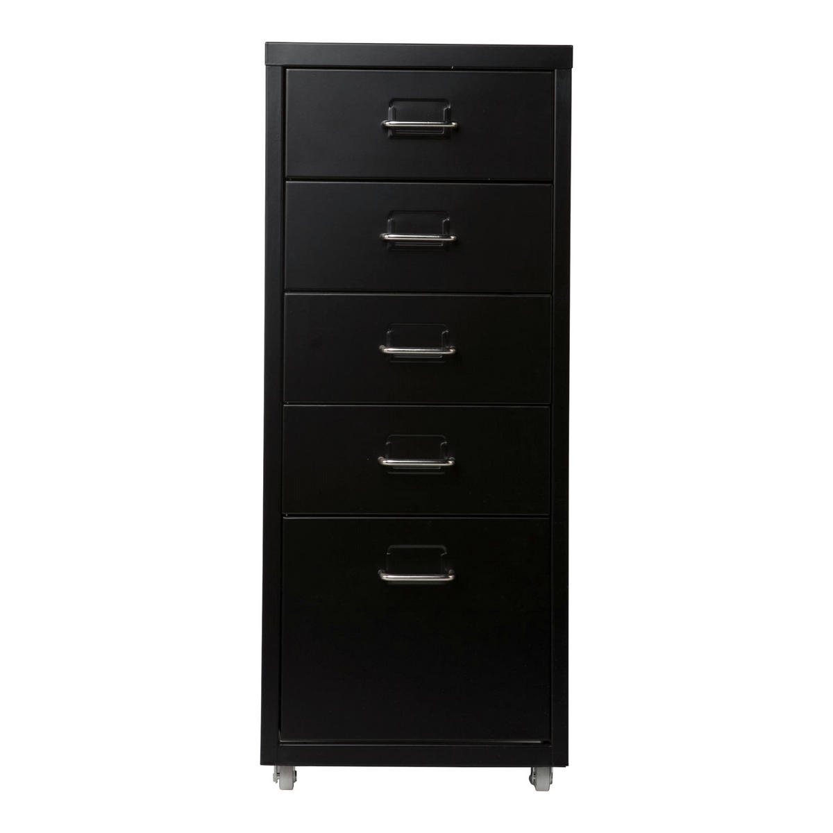 ROLLCONTAINER Kökar - Schwarz, Metall (28/69/41cm) - [en.casa]