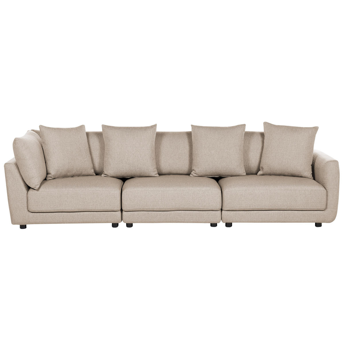 3-SITZER-SOFA beige mit Ottomane Sigtuna - Beige/Schwarz, Textil (300/86/102cm) - Beliani