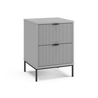 NACHTTISCH Eliza, Grau/Schwarz, 40 x 55.4 cm mit 2 Schubladen - Schwarz/Grau, Holzwerkstoff (40/55.4/38.1cm) - Vicco