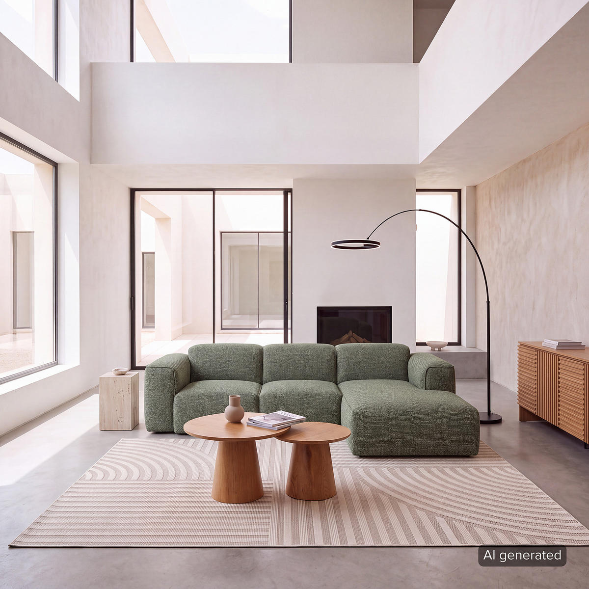 3-SITZER ECKSOFA mit Longchair - Schwarz/Grün, Kunststoff/Textil (251/173cm) - home24