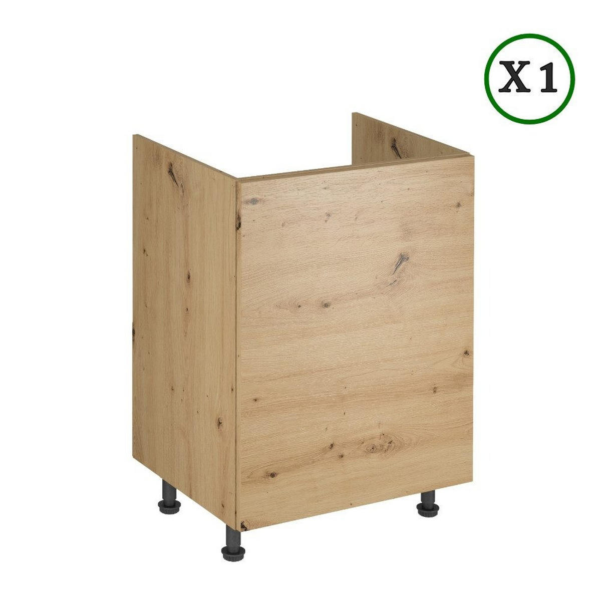 KÜCHENZEILE 360 cm - Langen K72-M360 in Artisan Eiche - Schwarz/Eiche Artisan, Holz/Metall (360/248/58cm)