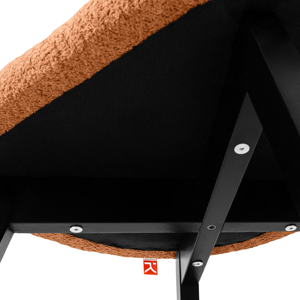 POLSTERSTUHL LONIS Esszimmerstühle 2er Set - Rot/Schwarz, Holz/Textil (55/82/54cm) - KONSIMO®