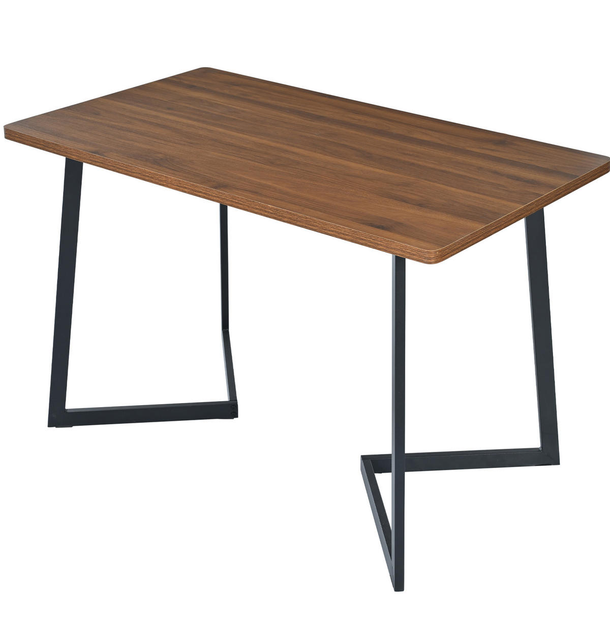 ESSTISCH 117/68/75 cm in Walnussfarben/Schwarz mit Metallgestell - Braun, Holzwerkstoff (117/68/75cm) - Flora Grace