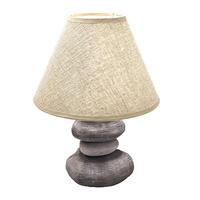 TISCHLEUCHTE Keramik Steinoptik Braun Grau - Braun, Textil (25/25/33.5cm)