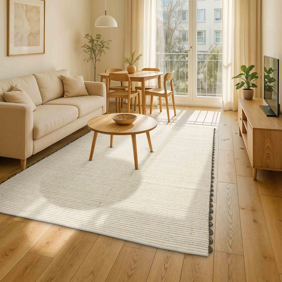KOBEREC s krátkym vlasom OMIRA - krémová, textil (120/170cm) - Schöner Wohnen