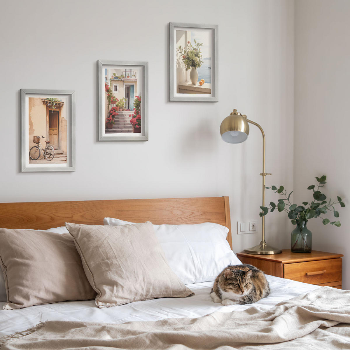 WANDBILDER 3er Set - 20x30 cm Silberner Rahmen - Charmante Küstenstraßen - Silberfarben, Kunststoff (20/30cm) - ArtPrintCave