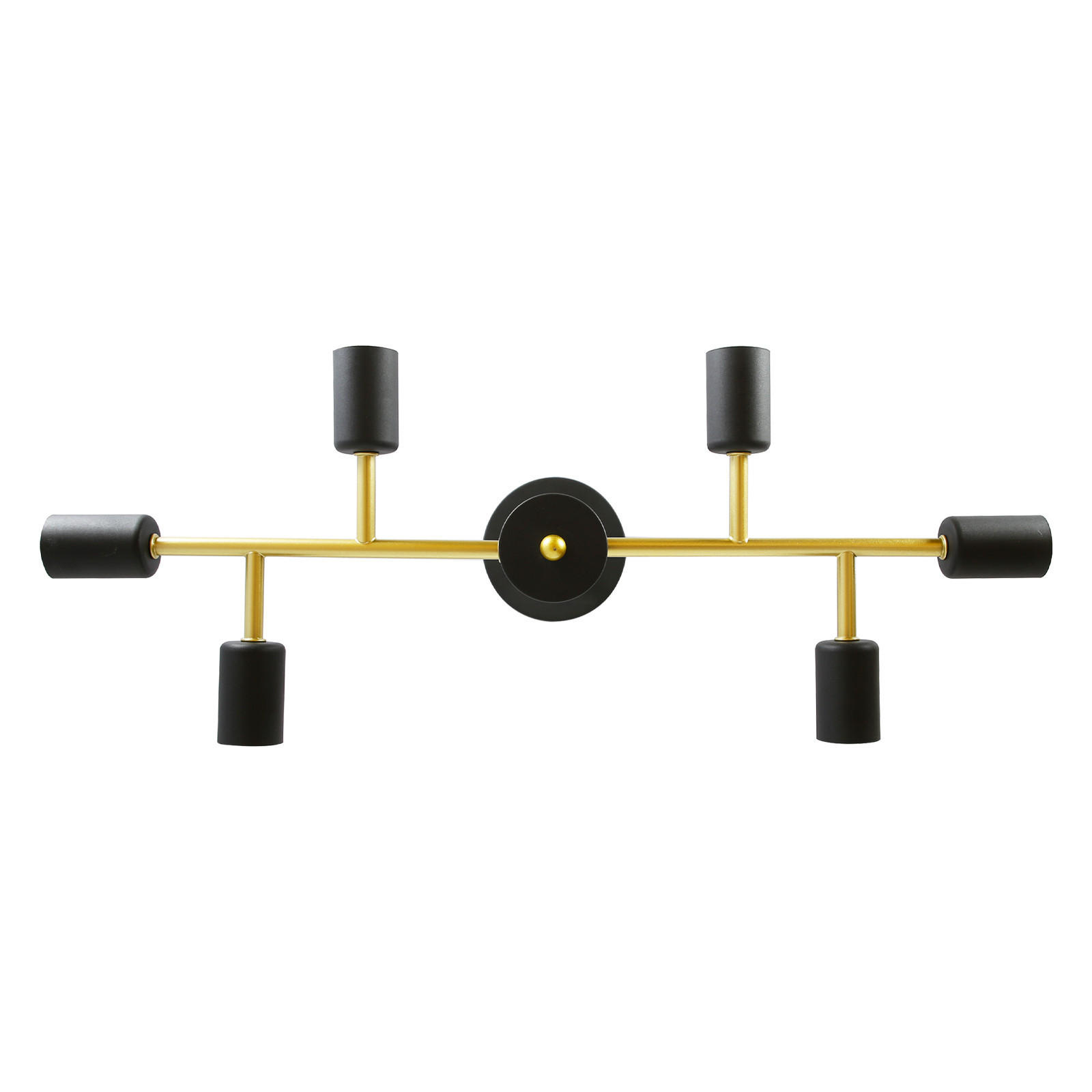 DECKENLEUCHTE Cara 6-flammig 60/24/30 cm - Schwarz, Metall (60/24/30cm) - Nettlife