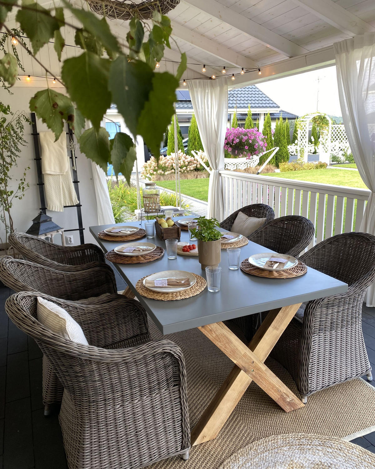 ZAHRADNÍ STŮL Vláknocement šedý 200/100 cm Olbia - šedá/světle hnědá, kámen (200/100/75cm) - Beliani