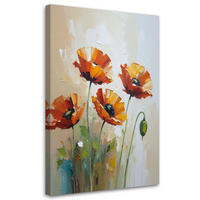 LEINWANDBILD Blumen 60x90cm - Rot, Textil (60/90cm) - Feeby