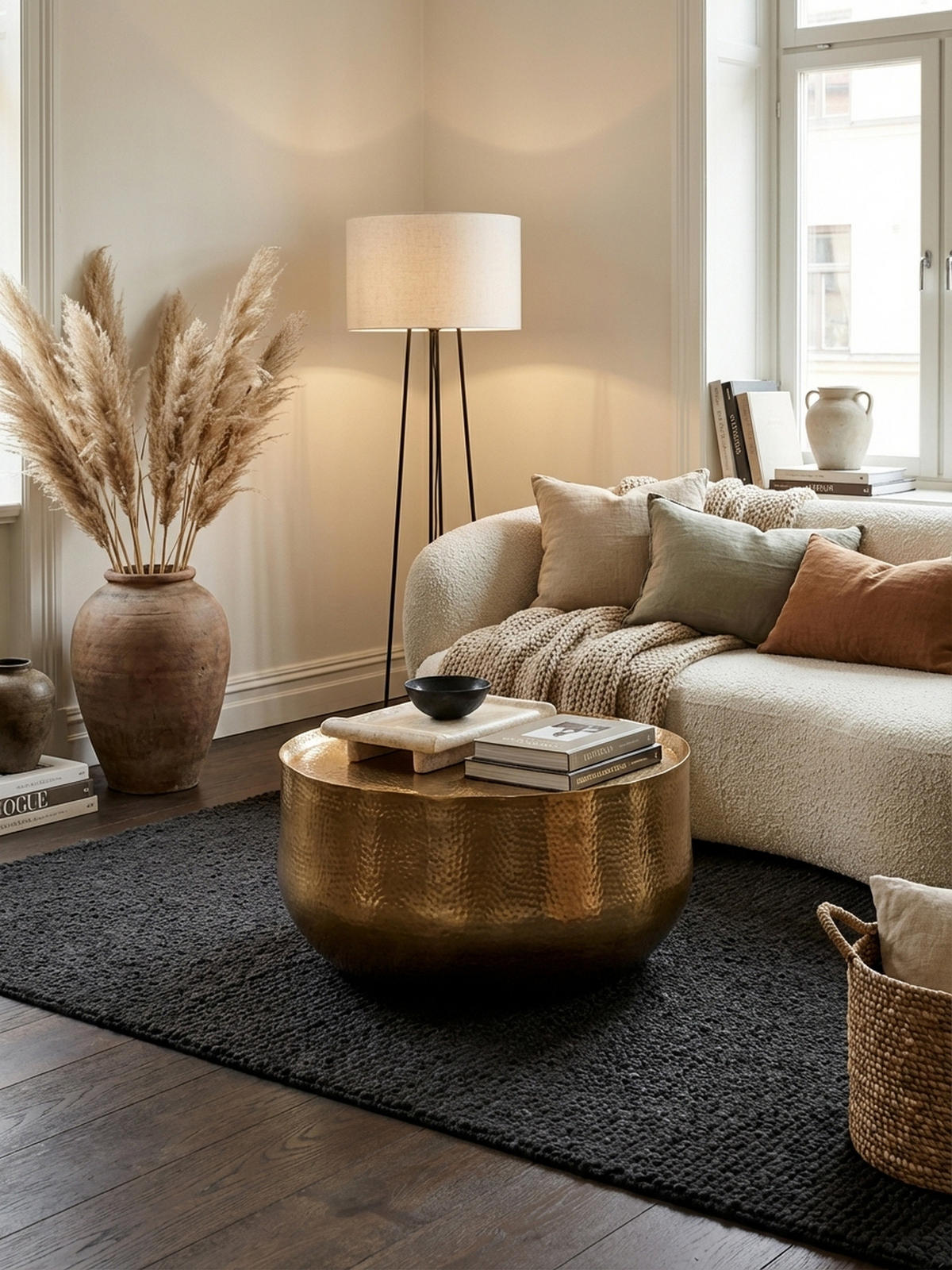 COUCHTISCH Orientalisch mit Hammerschlag-Struktur aus Aluminium und hohler Bauweise, Gold 60x60x35 cm - Goldfarben, Metall (60/60/35cm) - KADIMA DESIGN